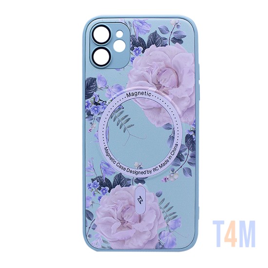 Flower Design Magnetic Case for Apple iPhone 11 Green